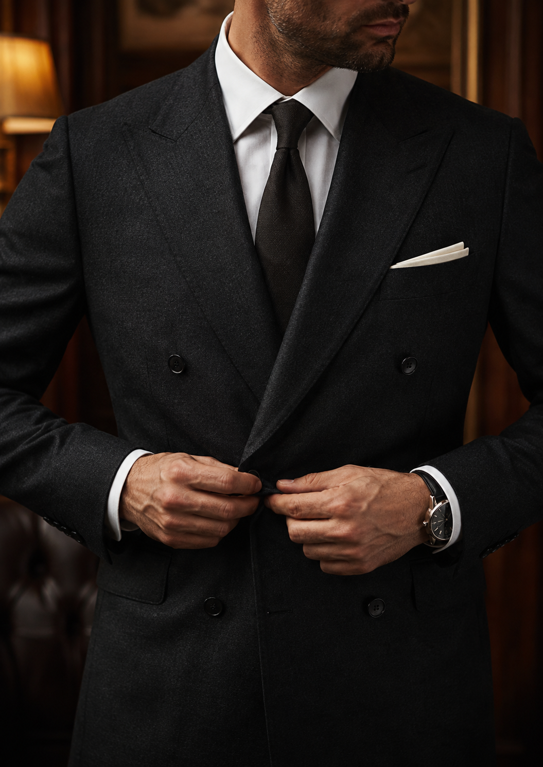 A gentleman dressed for a formal occasion